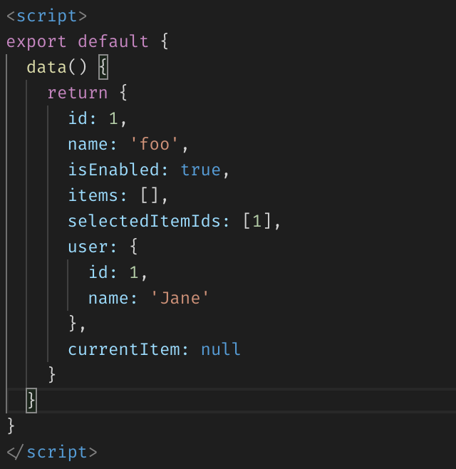 Vue component definition