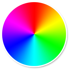 A disk demonstrating hues of HSL
