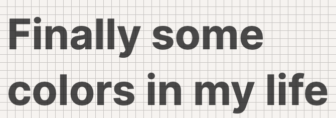 Text baseline mis-aligned with the background grid.