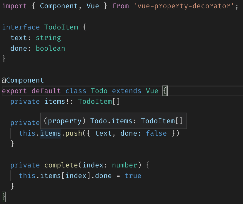 VS Code type inference in Vue components written in Typescript