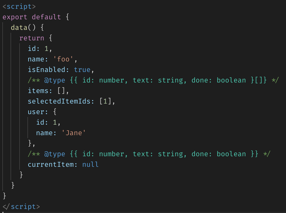 Vue component definition