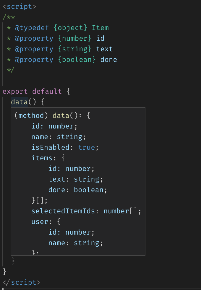 inferred type in VS Code